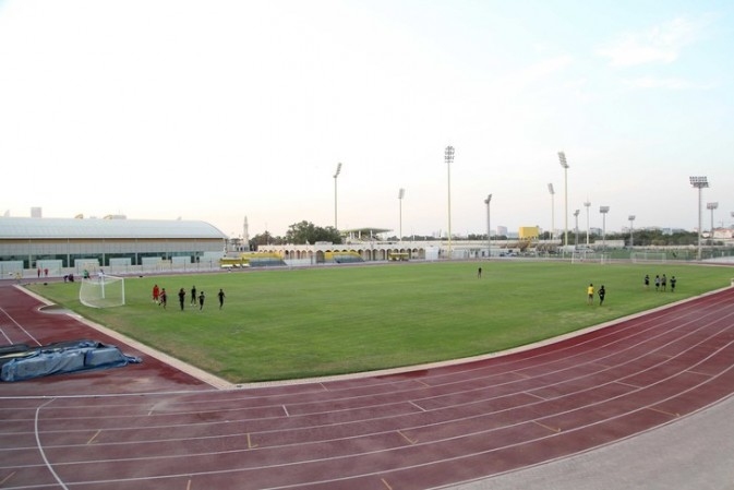 Fussball-Anlage Dubai, Vereinigte Arabische Emirate, mit Naturrasen