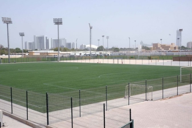 Fussball-Anlage Dubai, Vereinigte Arabische Emirate, mit Naturrasen