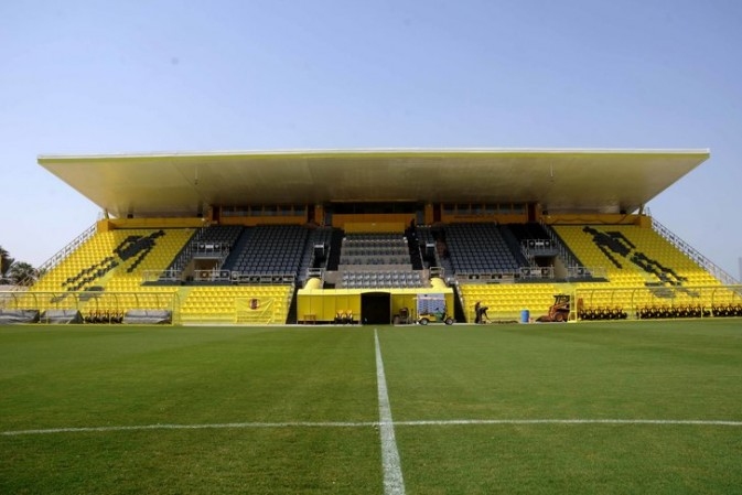 Fussball-Anlage Dubai, Vereinigte Arabische Emirate, mit Naturrasen
