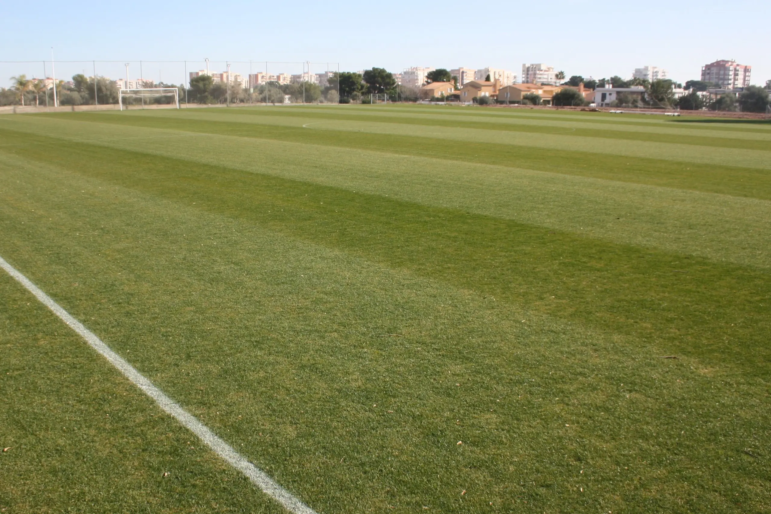 Fussball-Anlage FACSA Sports City, Spanien, mit Naturrasen, nähe Meer