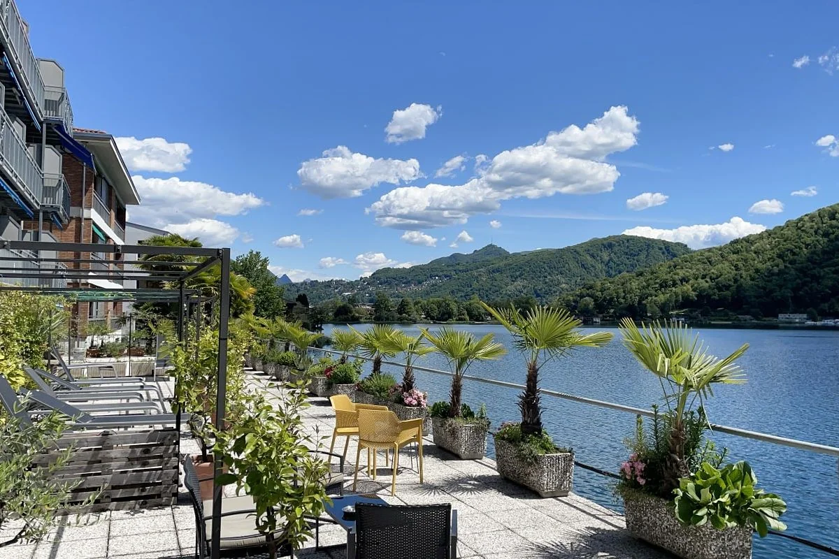 Hotel Tresa Bay, Terrasse, Ponte Tresa, Schweiz