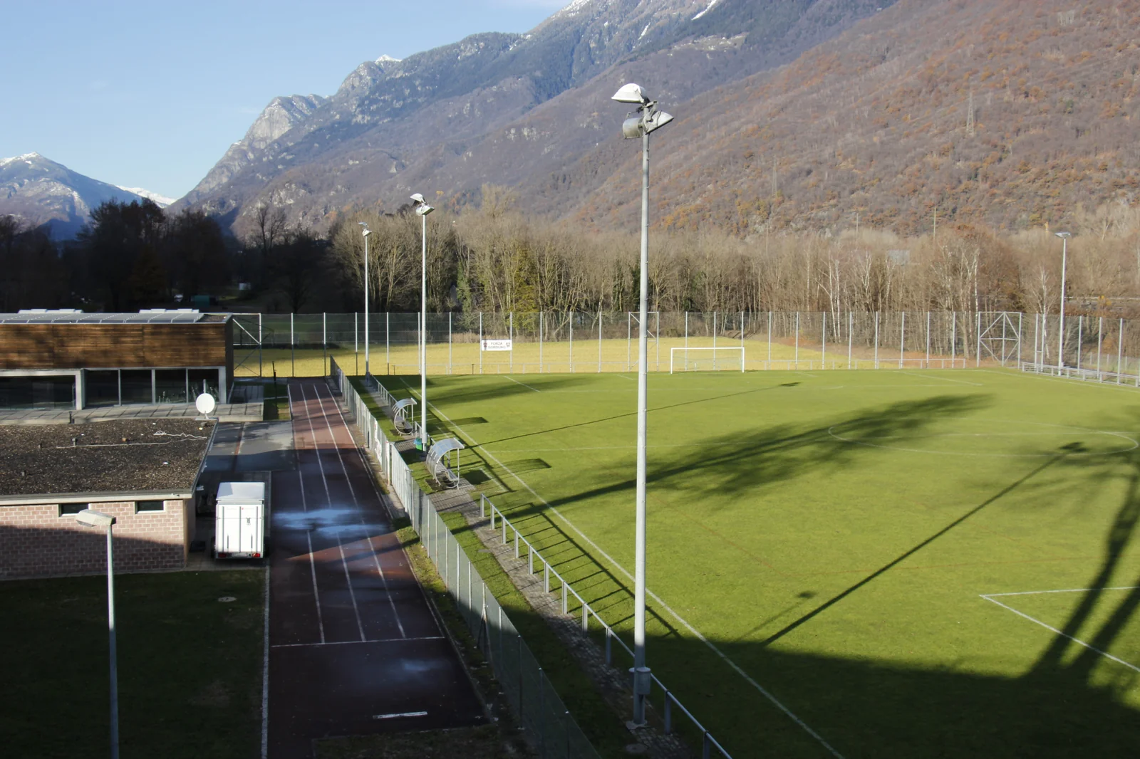 Fussball-Anlage Bellinzona Sport, Schweiz, mit Naturrasen