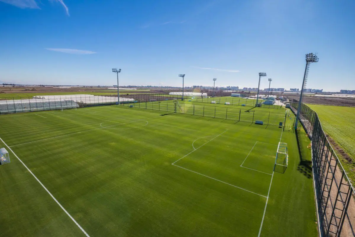 Miracle Resort Hotel soccer field, Turkey, with natural grass, near the sea