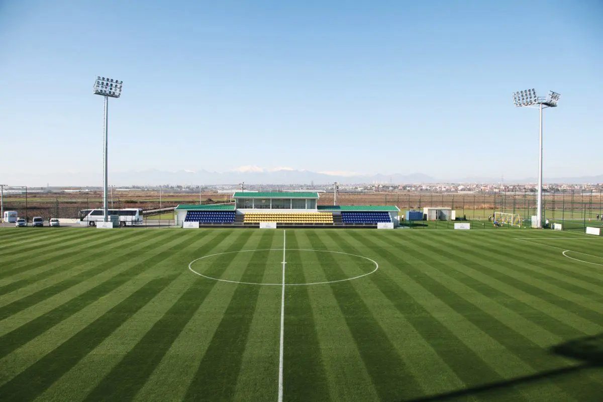 Miracle Resort Hotel soccer field, Turkey, with natural grass, near the sea