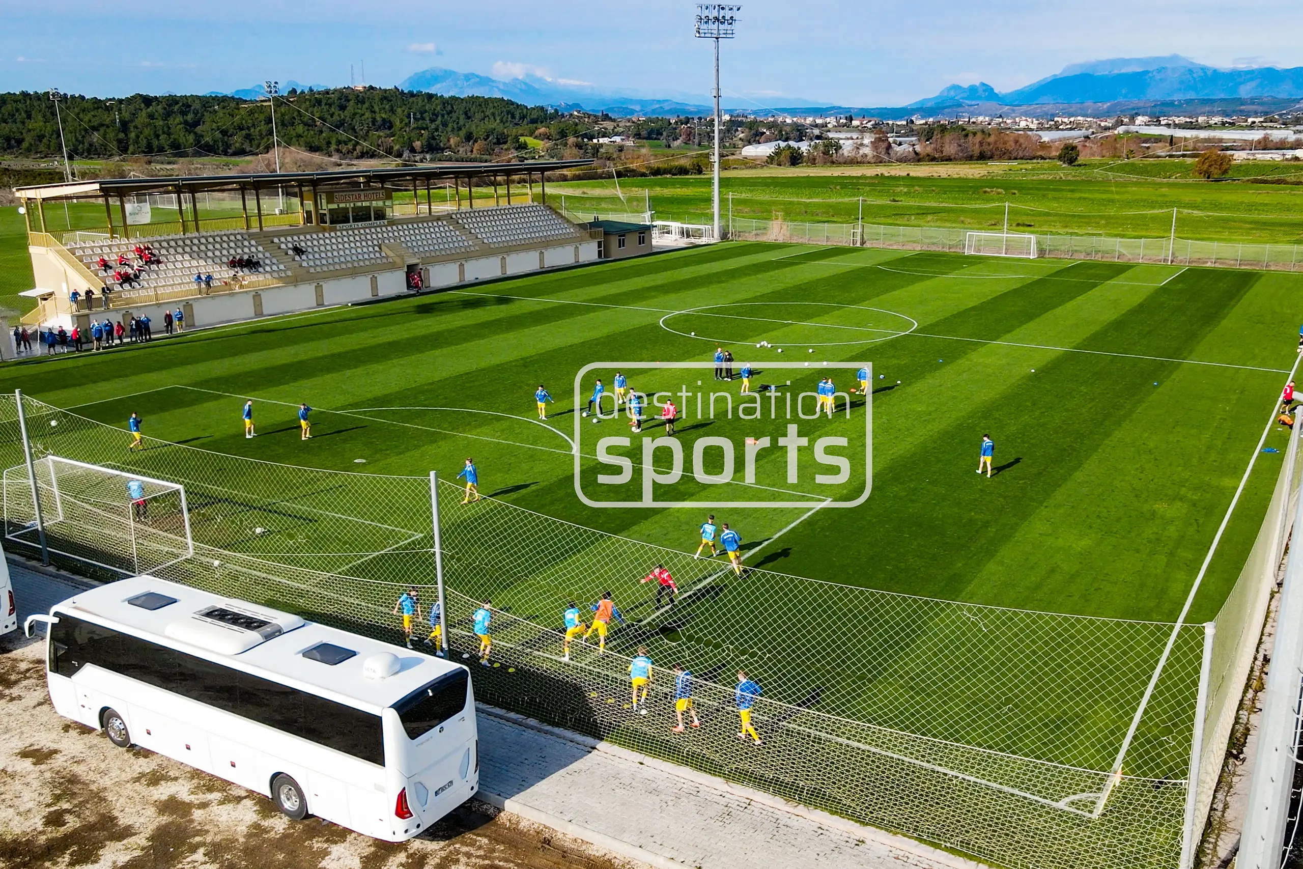 Side Star Resort soccer field, Turkey, with natural grass, near the sea
