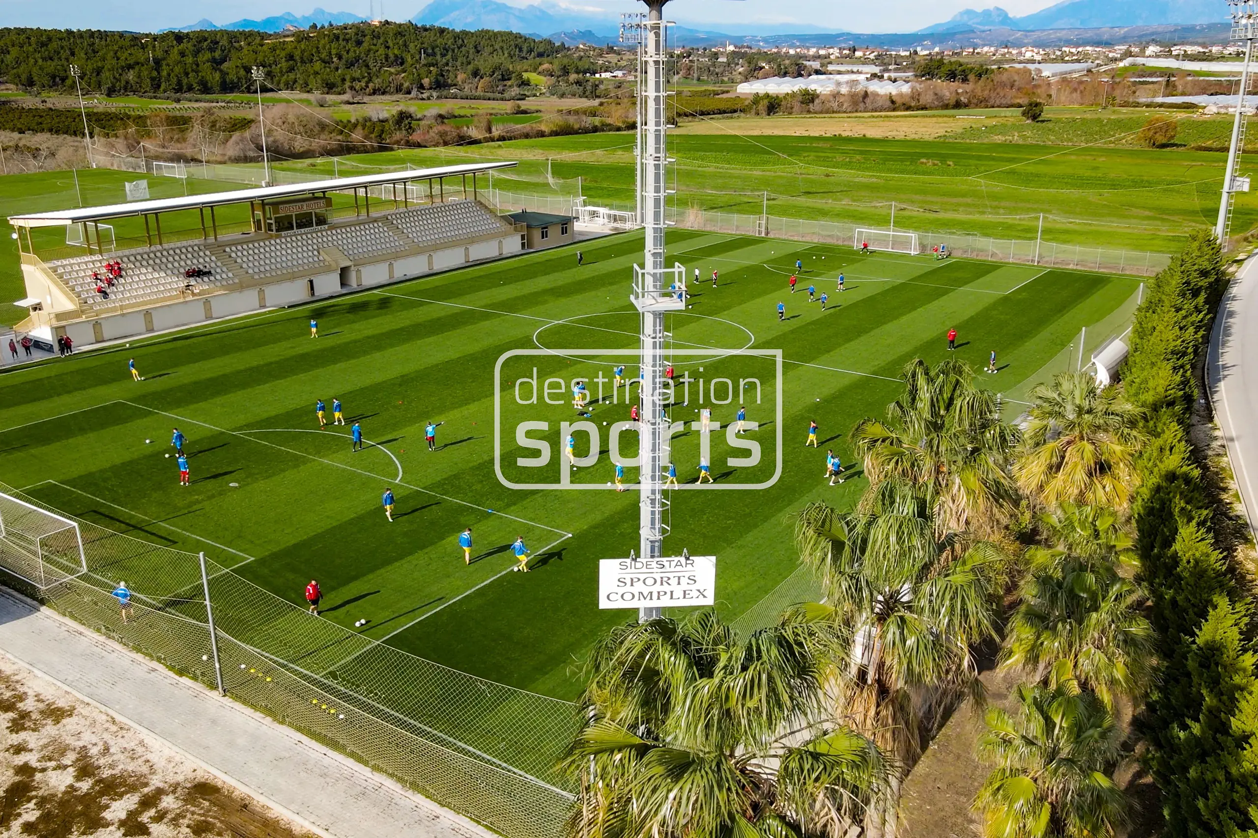 Side Star Resort soccer field, Turkey, with natural grass, near the sea