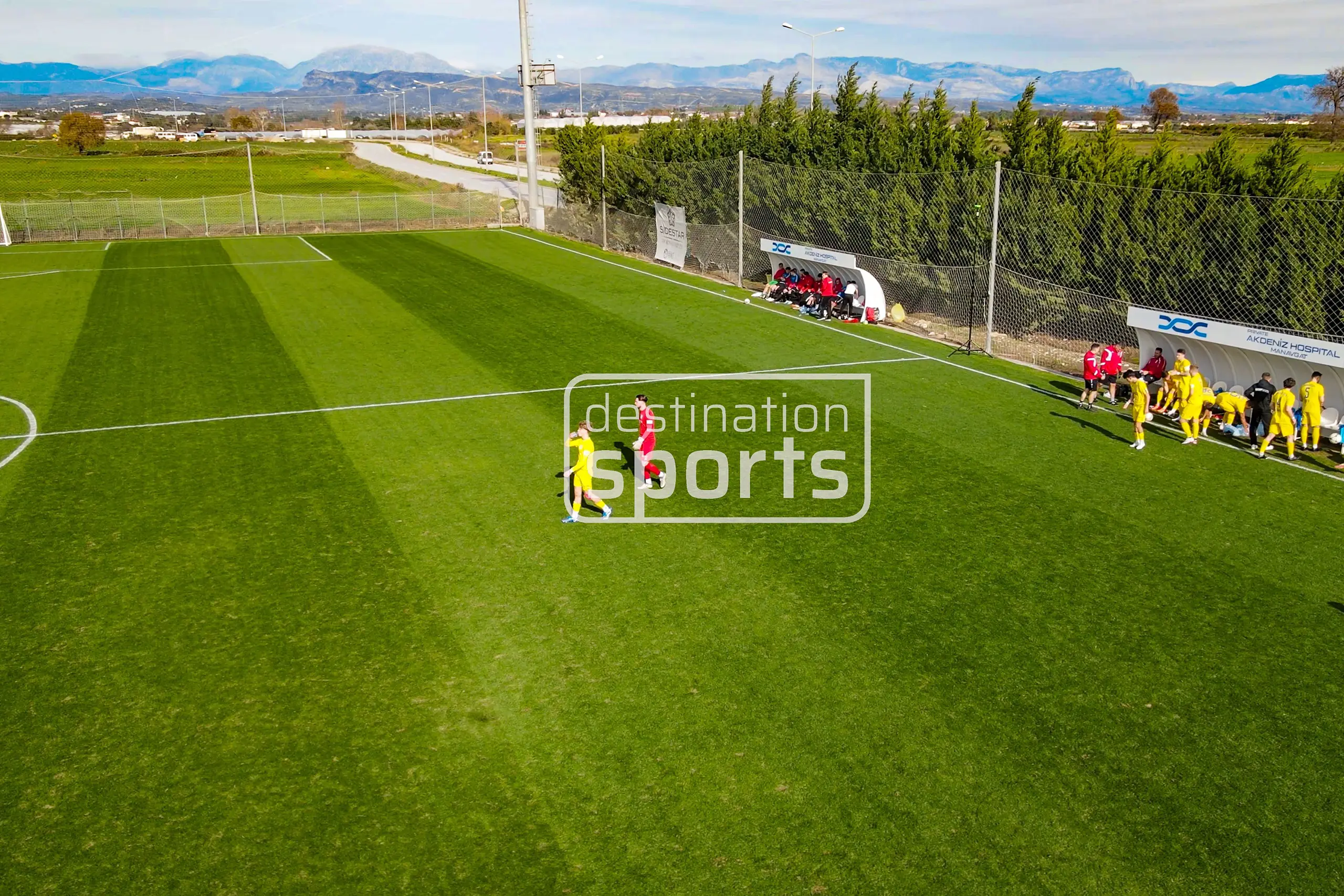 Side Star Resort soccer field, Turkey, with natural grass, near the sea