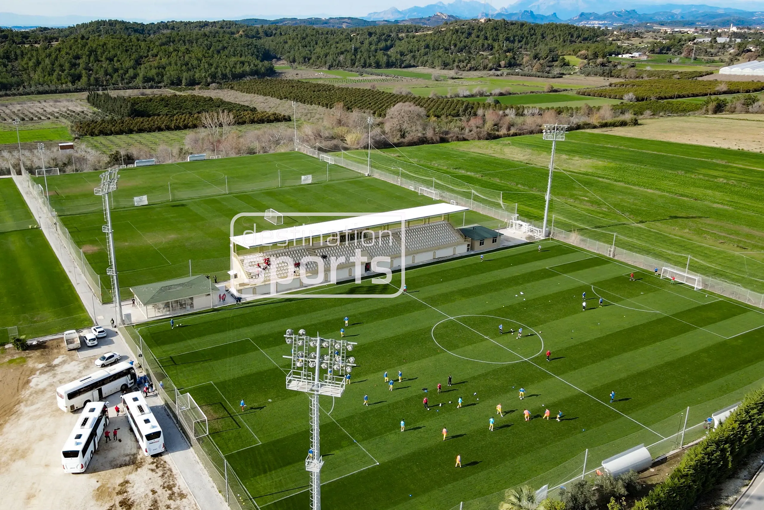 Side Star Resort soccer field, Turkey, with natural grass, near the sea