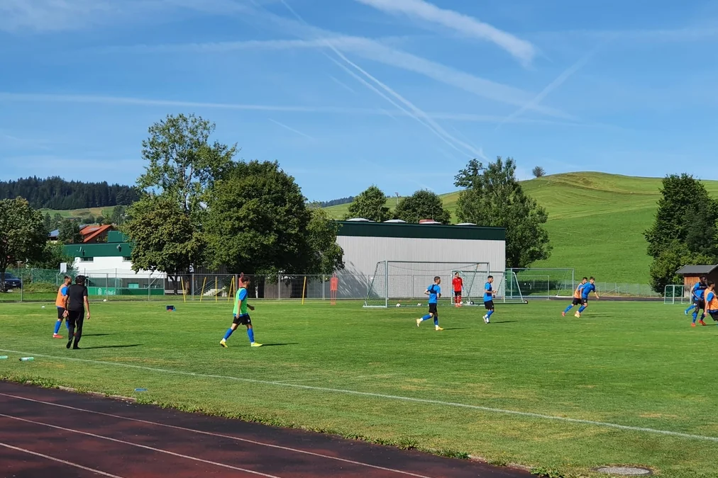 Soccer facility in Oberstaufen, Germany, with natural grass