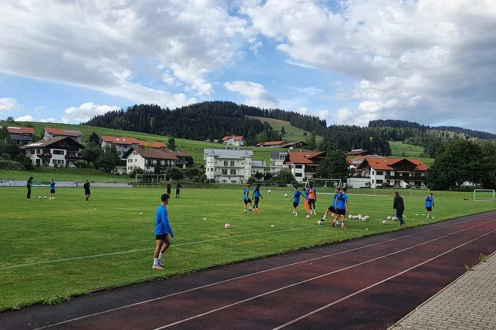 Soccer facility in Oberstaufen, Germany, with natural grass
