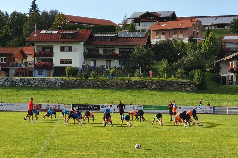 Soccer facility in Oberstaufen, Germany, with natural grass