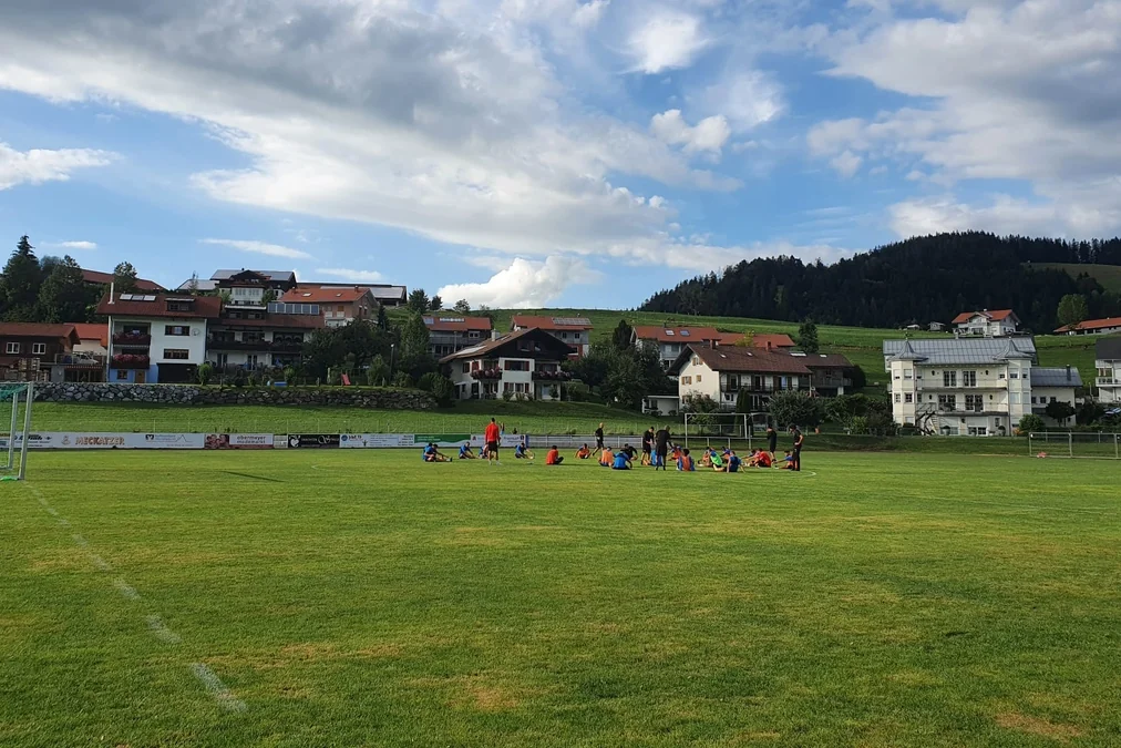 Soccer facility in Oberstaufen, Germany, with natural grass
