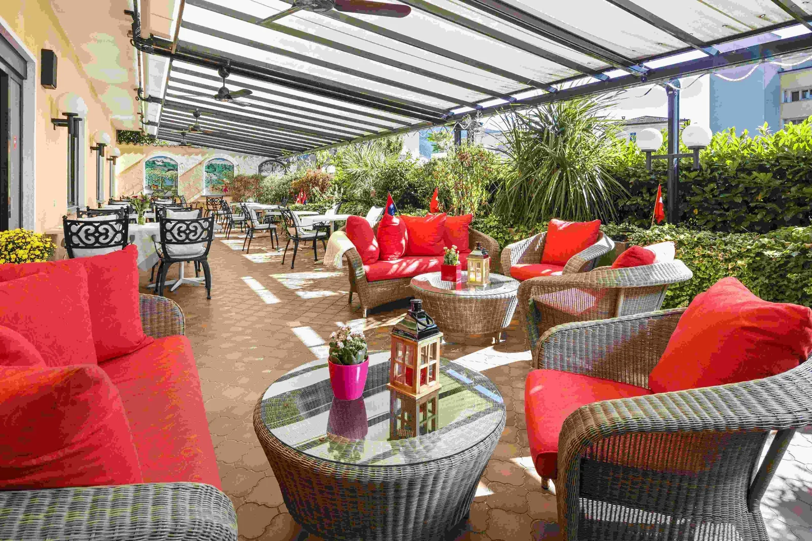 Hotel Polo, Terrasse, Ascona, Schweiz