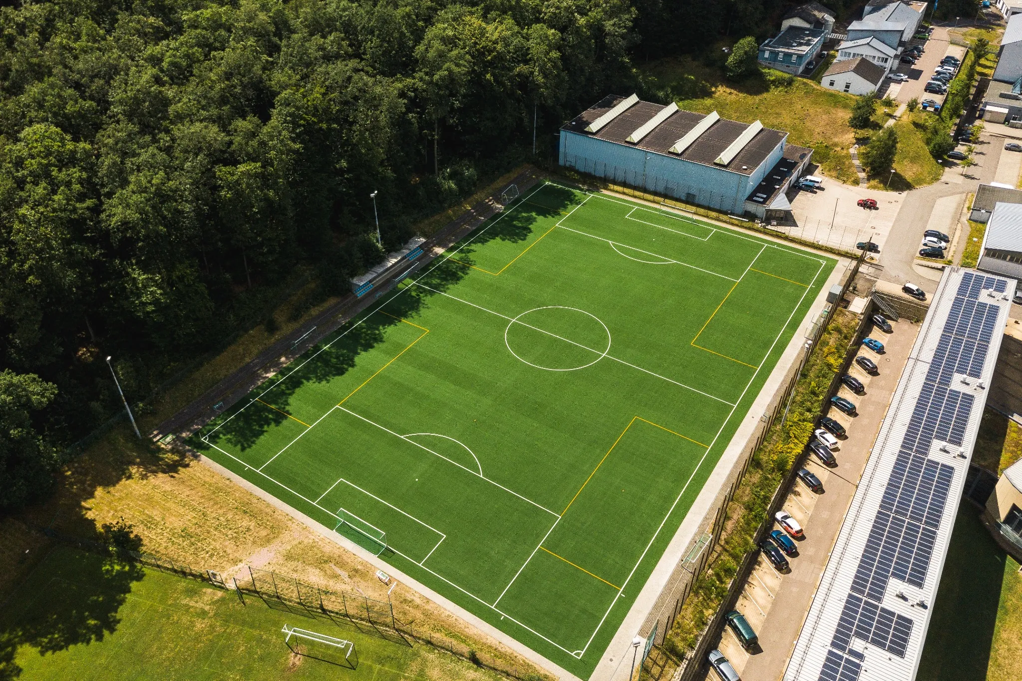 Soccer facility Sportcampus Saar, Germany, with artificial grass